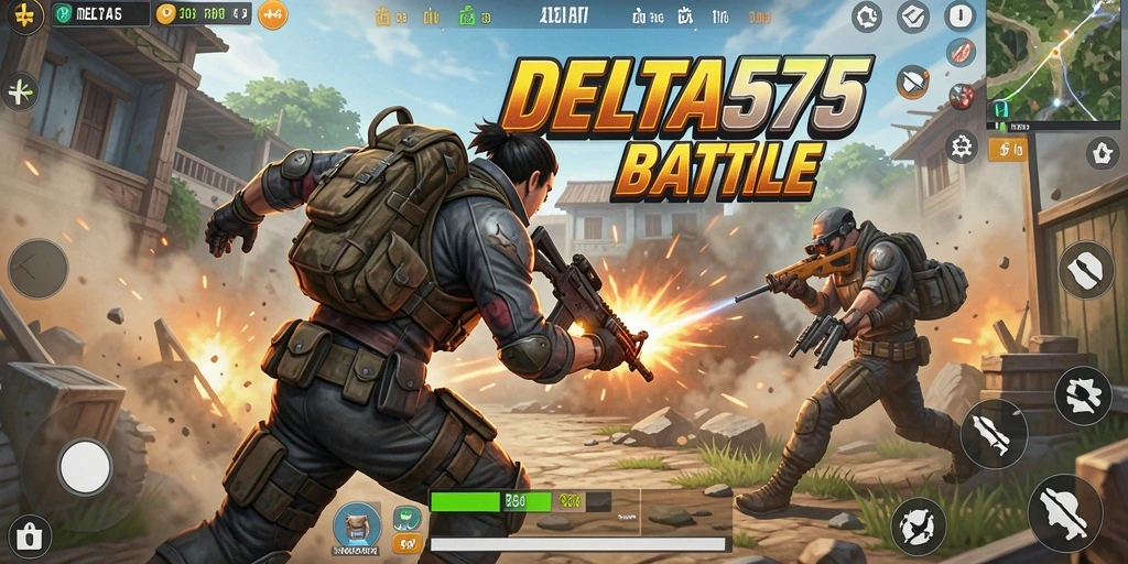 Gameplay seru dalam pertarungan Battle Royale DELTA575.