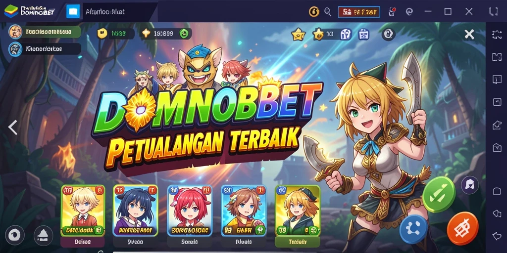 Tampilan gameplay <strong>DOMINOBET</strong> yang penuh action dan karakter Anime.