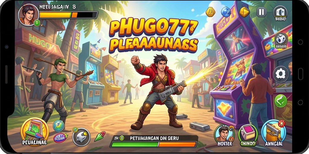 Tampilan gameplay HUGO77 yang menarik dan menegangkan.