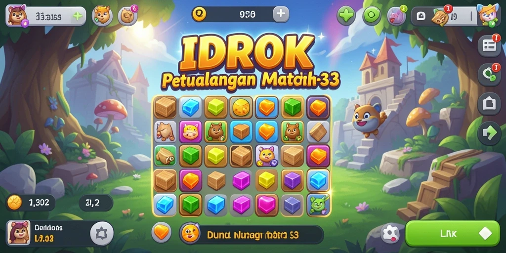Tangkapan layar gameplay IDROK yang menarik dalam kategori Match-3.