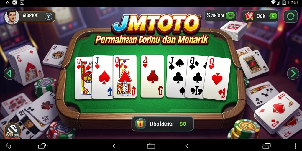 Screenshot gameplay JMTOTO menampilkan pemain yang bersaing dalam permainan domino.