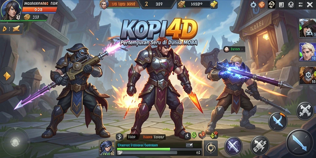 Tampilan menarik dari gameplay KOPI4D dengan pertempuran hero yang seru.