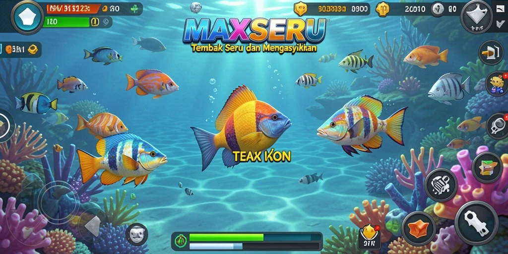 Tampilan gameplay menembak ikan yang seru di MAXSERU.