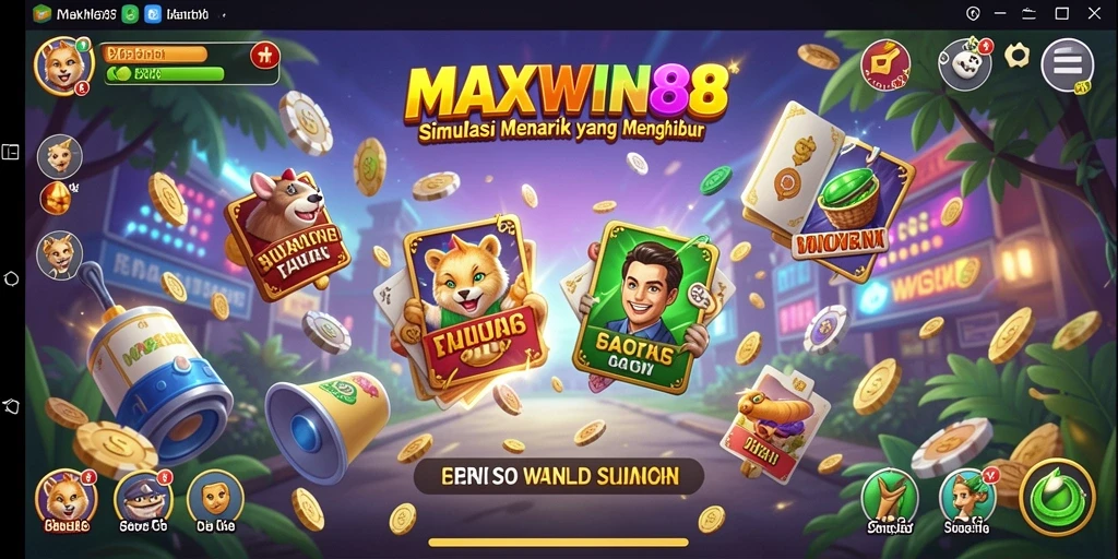 Tampilan gameplay seru dari MAXWIN88 yang penuh warna.