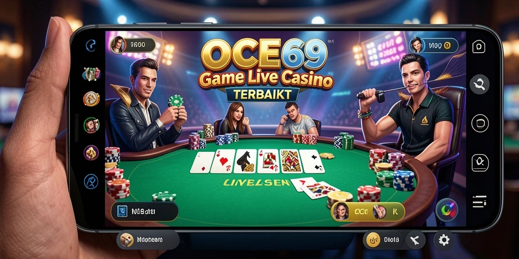 Tampilan gameplay Live Casino OCE69 yang seru dan interaktif.