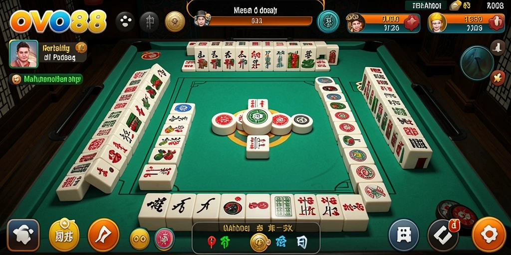Tampilan gameplay Mahjong yang menegangkan di OVO88.