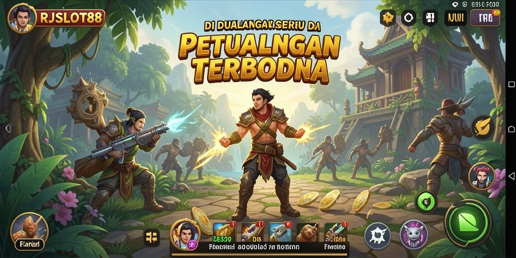 Tampilan gameplay RJSLOT88 dengan grafis yang memukau dan dunia terbuka.