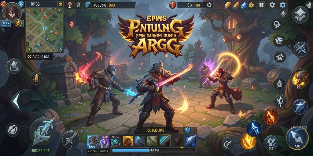 Screenshot gameplay <strong>RP66</strong> menampilkan pertarungan epik antara pahlawan dan monster.